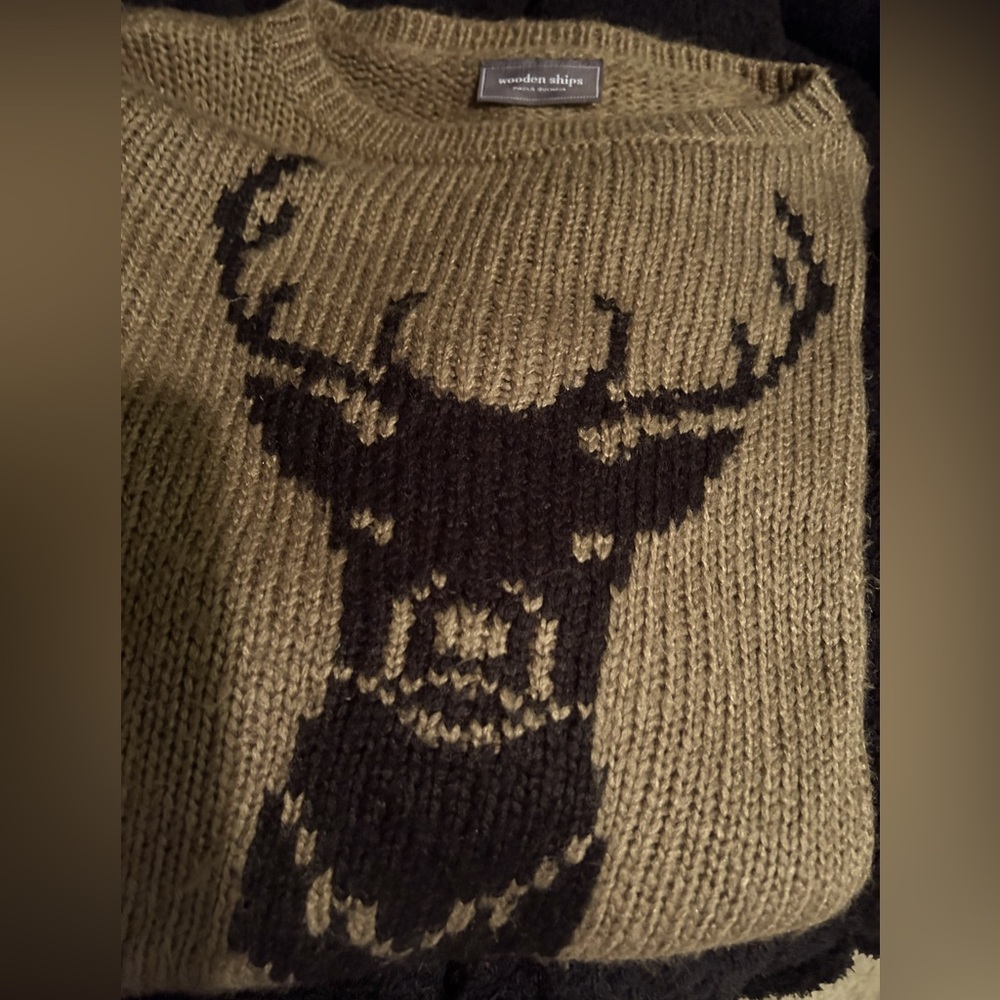 Wooden Ships Olive Deer Sweater